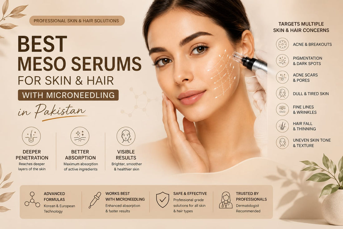 Best meso serums for skin and hair with microneedling in Pakistan - complete guide by Aura Aesthetics Care