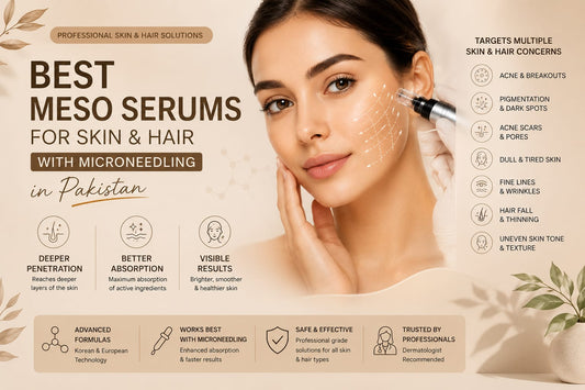 Best meso serums for skin and hair with microneedling in Pakistan - complete guide by Aura Aesthetics Care