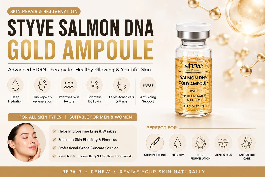 Styve Salmon DNA Gold Ampoule in Pakistan - PDRN skin repair, hydration and anti-aging guide by Aura Aesthetics Care