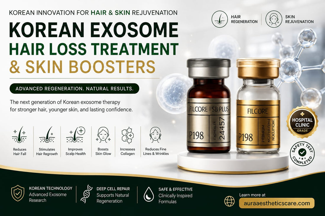 Korean exosome hair loss treatment and skin boosters in Pakistan - hair regrowth and skin rejuvenation guide by Aura Aesthetics Care