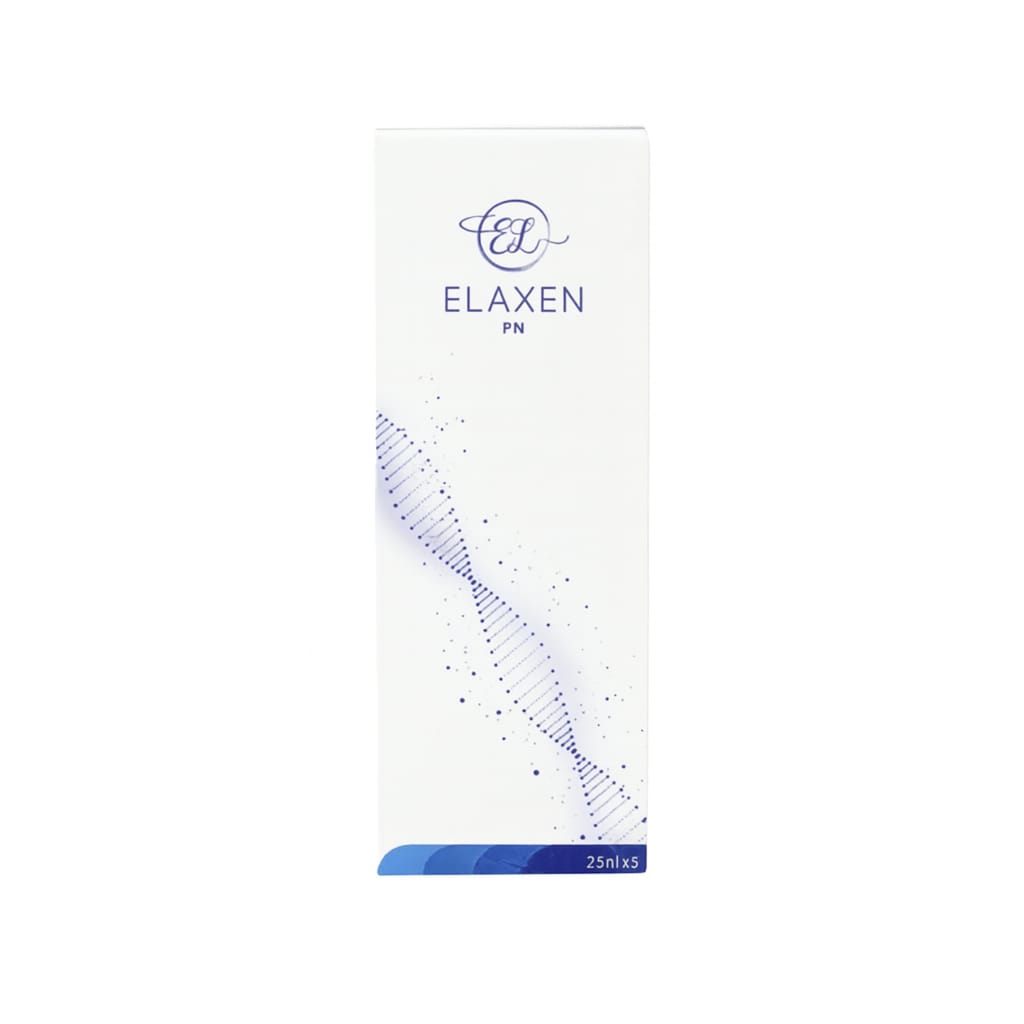 Elaxen PN skincare box with DNA helix design, 25ml x 5, for aesthetic care treatments